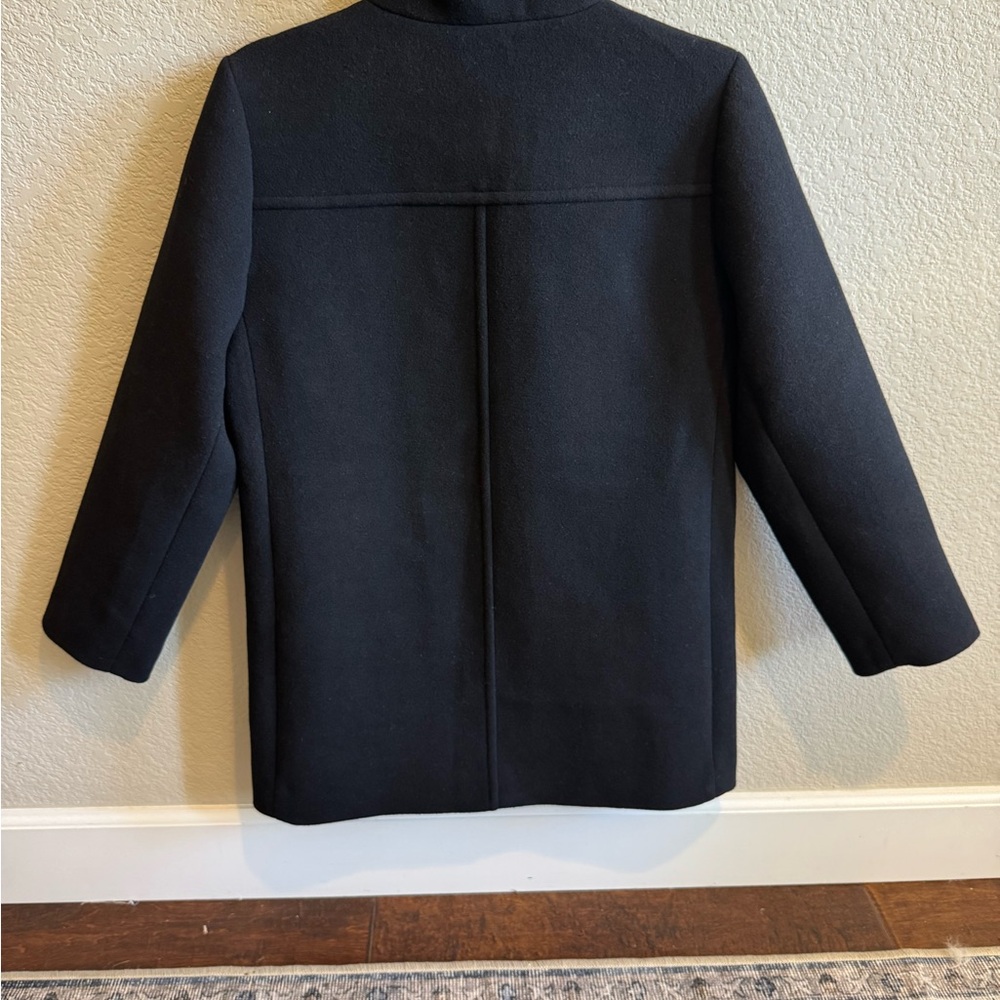 NWT J. Crew Factory Petite City Coat with Button Neck Size 6P Black - Picture 5 of 5